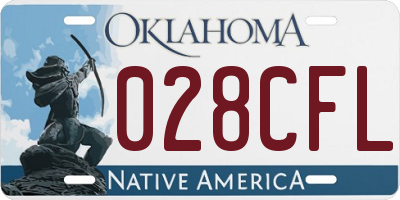OK license plate 028CFL