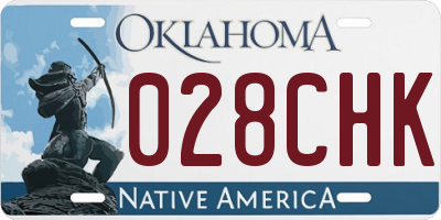 OK license plate 028CHK