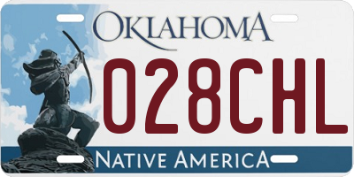 OK license plate 028CHL