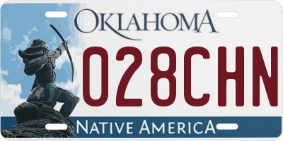 OK license plate 028CHN