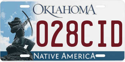 OK license plate 028CID