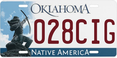 OK license plate 028CIG