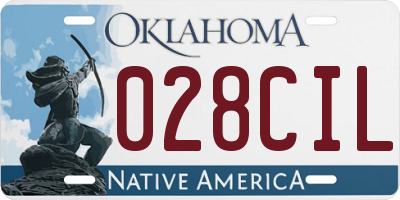 OK license plate 028CIL