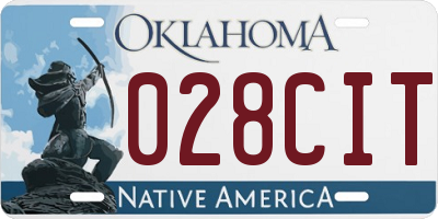 OK license plate 028CIT