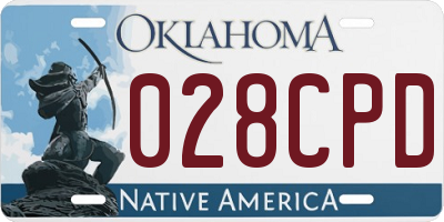 OK license plate 028CPD