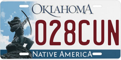 OK license plate 028CUN