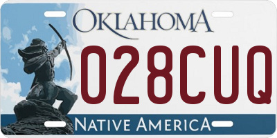 OK license plate 028CUQ