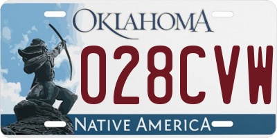 OK license plate 028CVW