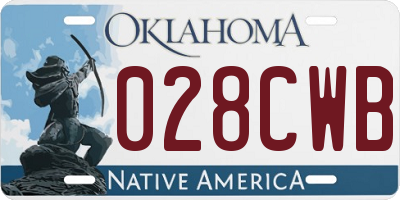 OK license plate 028CWB