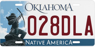 OK license plate 028DLA