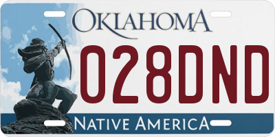OK license plate 028DND