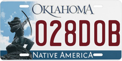 OK license plate 028DOB