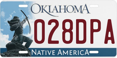 OK license plate 028DPA