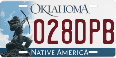 OK license plate 028DPB
