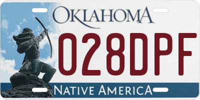 OK license plate 028DPF