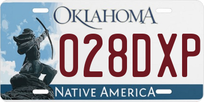 OK license plate 028DXP