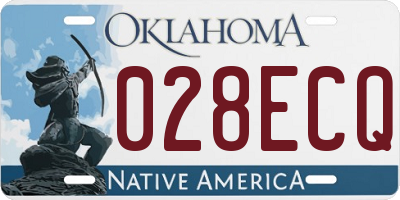 OK license plate 028ECQ
