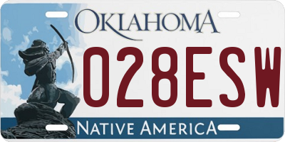 OK license plate 028ESW