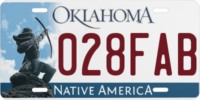 OK license plate 028FAB