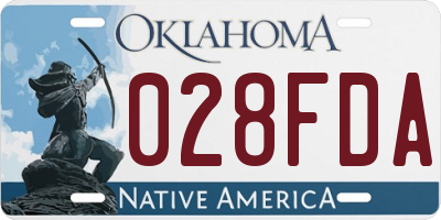 OK license plate 028FDA