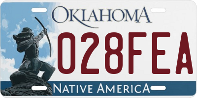 OK license plate 028FEA