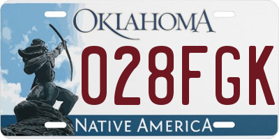 OK license plate 028FGK