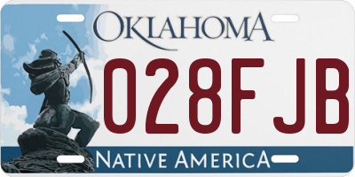 OK license plate 028FJB