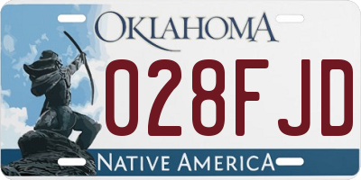 OK license plate 028FJD