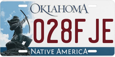 OK license plate 028FJE