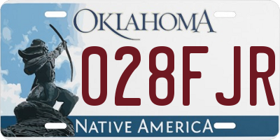 OK license plate 028FJR
