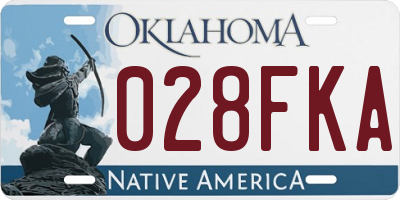OK license plate 028FKA