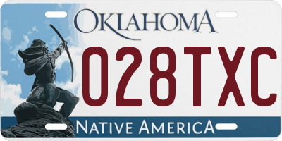 OK license plate 028TXC