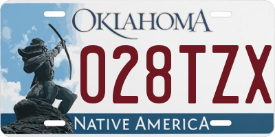 OK license plate 028TZX