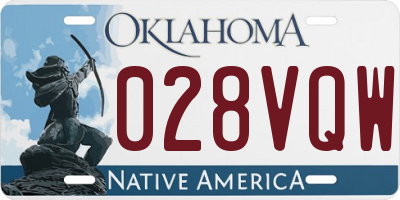 OK license plate 028VQW