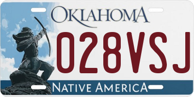 OK license plate 028VSJ