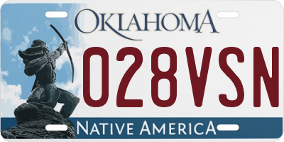 OK license plate 028VSN