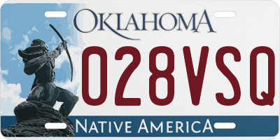 OK license plate 028VSQ