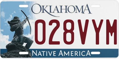 OK license plate 028VYM