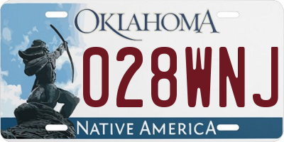 OK license plate 028WNJ
