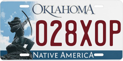 OK license plate 028XOP