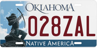 OK license plate 028ZAL