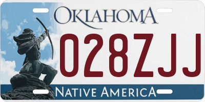 OK license plate 028ZJJ
