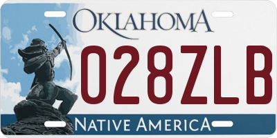 OK license plate 028ZLB