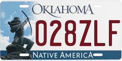 OK license plate 028ZLF