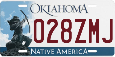 OK license plate 028ZMJ