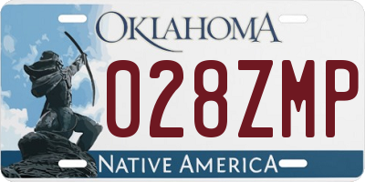 OK license plate 028ZMP
