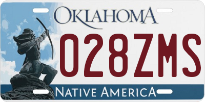 OK license plate 028ZMS