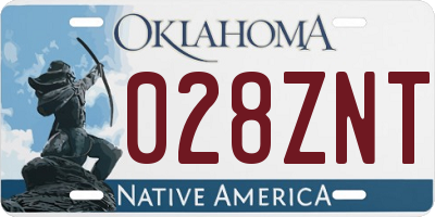 OK license plate 028ZNT