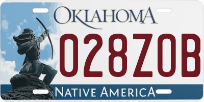 OK license plate 028ZOB