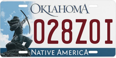 OK license plate 028ZOI